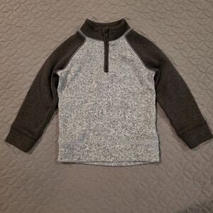 Jumping Beans Peppered Gray And Dark Gray Kids' 1/4 zip Sweater, 3T